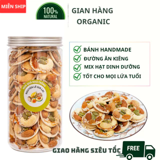 Bánh đồng tiền mix hạt dinh dưỡng Organic Giàu Dinh Dưỡng, lợi sữa, bổ trí não, tim mạch (bánh nướng thủ công siêu ngon)