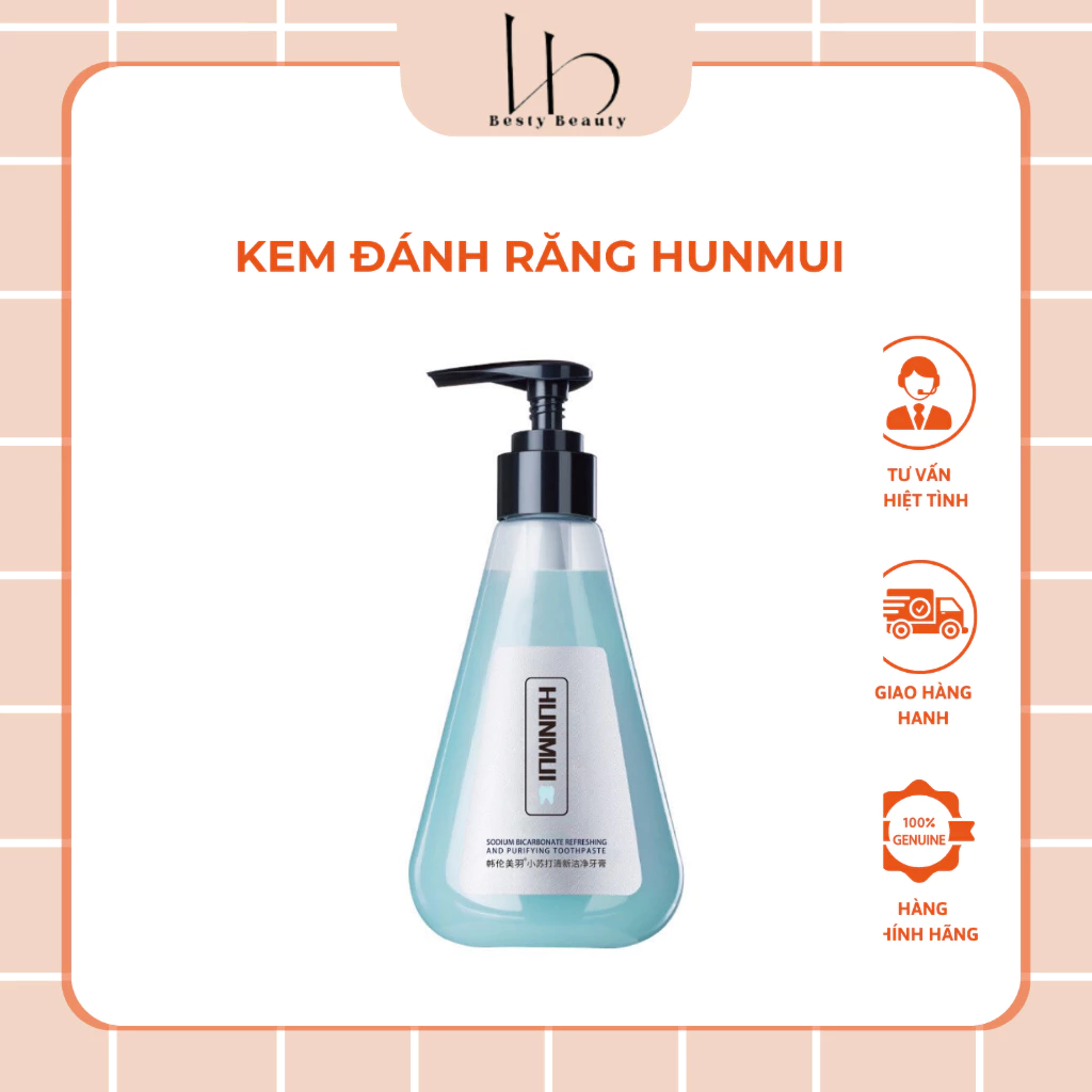 Kem Đánh Răng HUNMUI Răng Trắng Sáng, Hơi Thở Thơm Mát 210g - Besty Beauty