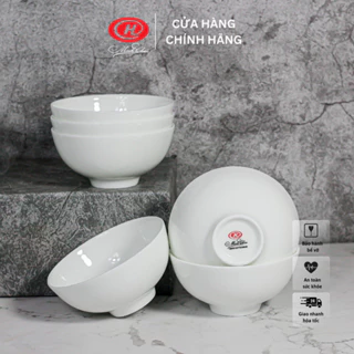 Bộ bát cơm sứ xương trắng trơn sứ Minh Châu - BoneC02B