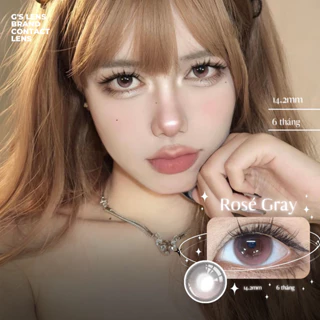 Lens Mắt Kính Áp Tròng Xám Hồng Filter Moonlight Rosé Gray Hot Trend Size S Giãn Ít 14.2mm 0-8 Độ Cận