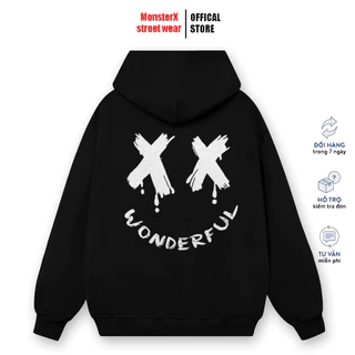 Áo Hoodie nỉ bông Monster X Street XX Wonder nam nữ form rộng thu đông Local Brand