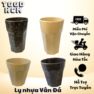 Ly Nhựa Melamine nhuthaco Vân Đá màu kem - màu xám - màu đen có 2 size