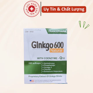 Viên bổ não Ginkgo 600 tăng cường trí nhớ, tăng cường máu đến não, hội chứng tiền đình,trí nhớ suy giảm.suckhoechomoinha