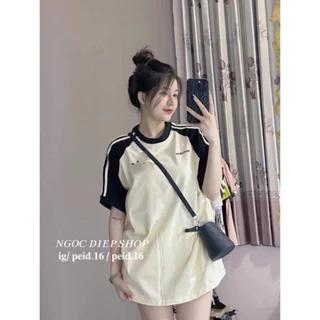 Áo thun nữ tay lỡ chất cotton khô 3158 in chữ AĐÁT phong cách Hàn Quốc M118