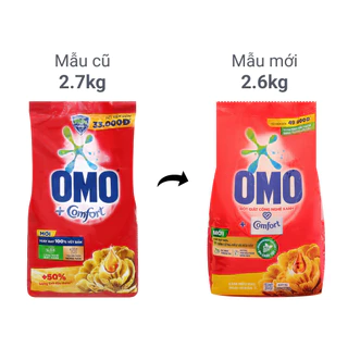 Bột giặt OMO Comfort tinh dầu thơm nồng nàn xoáy bay vết bẩn và hương thơm bền lâu 2.6kg/Xoáy Sạch Vết Bẩn Mùi Hôi 2.9kg