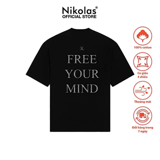 Áo thun Unisex Nikolas 100% Cotton Free Your Mind Tee