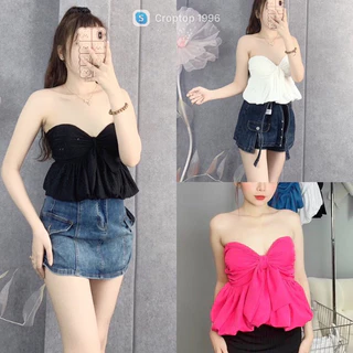 Áo quây cúp ngực Croptop Có Mút Nâng voan hai lớp kiểu dáng sang chảnh A142