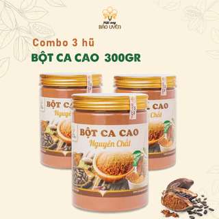 Combo 3 Hộp 300g Bột Ca Cao Nguyên Chất Đắk LắK Bảo Uyên Giàu Chất Dinh Dưỡng Giảm Mệt Mỏi