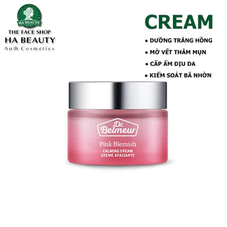 Kem dưỡng cho da mụn làm Sáng khỏe ẩm mịn Dịu da Mờ vết thâm THE FACE SHOP Dr Belmeur Pink Blemish CALMING CREAM 50ml