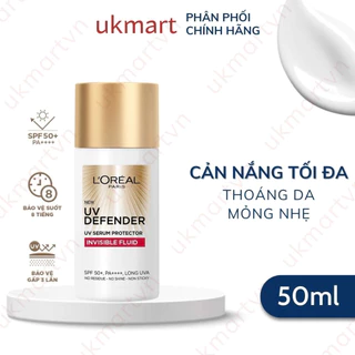 Kem Chống Nắng L'Oreal Paris X20 Thoáng Da Mỏng Nhẹ 50ml UV Defender Serum Invisible Fluid SPF+ 50++++