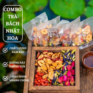 Combo trà bách nhật hoa đậu biếc, set trà hoa đẹp da, đẹp dáng, thanh nhiệt giải độc  - Tiệm trà 1990s trà thảo mộc