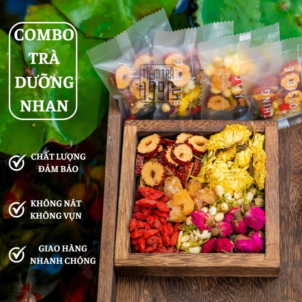 Combo trà dưỡng nhan đẹp da đẹp dáng - Tiệm trà 1900s trà thảo mộc