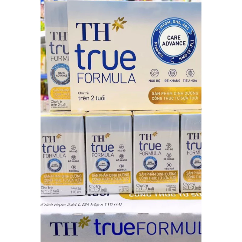 Lốc 4hop  TH True Fomula Sữa tươi công thức 110-180ml bé 1-2 tuổi và 2-6 tuổi