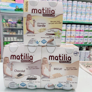 Sữa nước Matilia bầu vị vani / chocolate/ bích quy  200ml x 4 chai