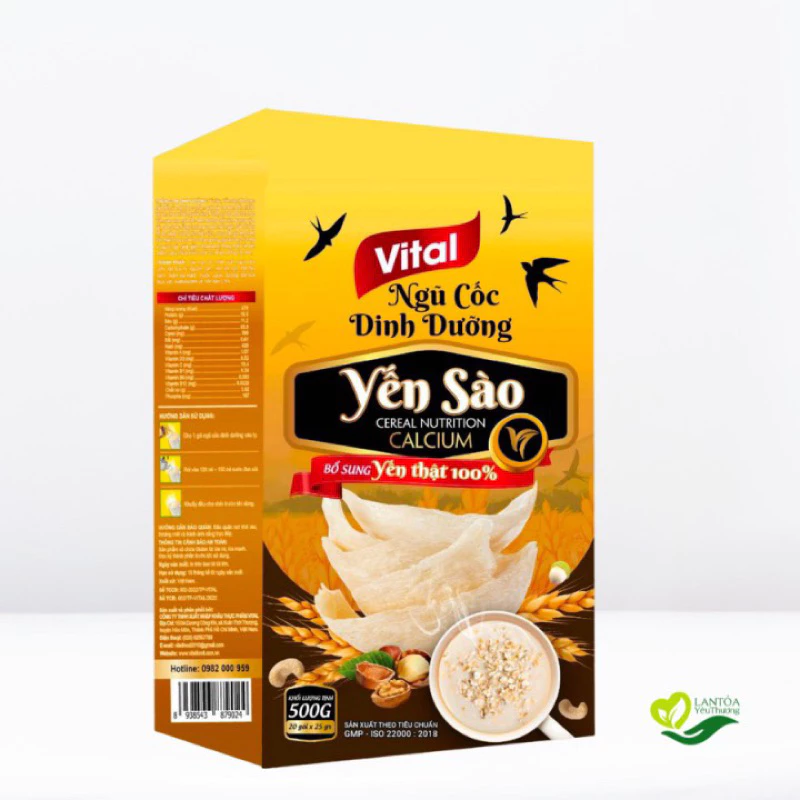 Ngũ cốc dinh dưỡng yến sào VITAL tăng cường sức đề kháng, cung cấp dưỡng chất, phòng ngừa loãng xương 250gr ( Hộp )