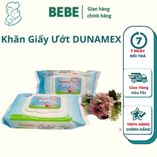 Khăn giấy ướt không mùi không cồn cho bé Dunamex hộp 60 miếng cao cấp an toàn cho làn da bé bebeofficialstore