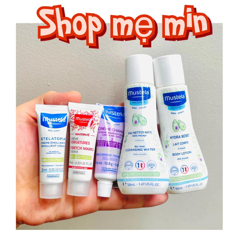 Tổng hợp Sữa tắm gội&kem dưỡng da minisize cho bé từ 0M+ Mustela&Goongbe,Tuýp du lịch tiện lợi