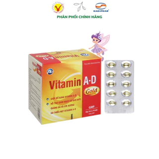 Vitamin A-D Gold Phúc Vinh| Giúp giảm nguy cơ khô mắt, quáng gà, còi xương hộp 100 viên