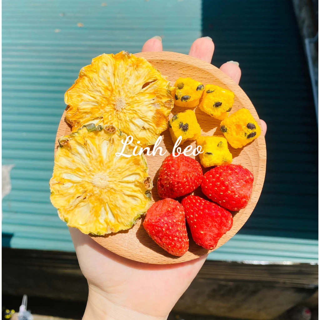 Trà Detox hoa quả sấy thăng hoa combo 5 gói ( Gồm: Dứa, chanh leo, Dâu tây)