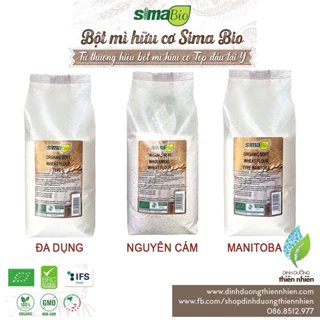 [11/2024] Bột Mì Hữu Cơ Sima Bio Organic Wheat Flour, 1kg (Bột Mì Đa Dụng, Nguyên Cám, Manitoba)