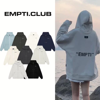 Hoodie Zip , Áo Khoác Nỉ Dây Kéo Khoá Form Rộng Unisex In Chữ EMPTI Nam Nữ Mặc Đẹp