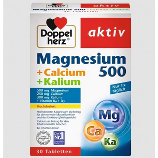 Hàng Đức Doppel Magnesium 500 + Calcium + Kalium hộp 30 viên