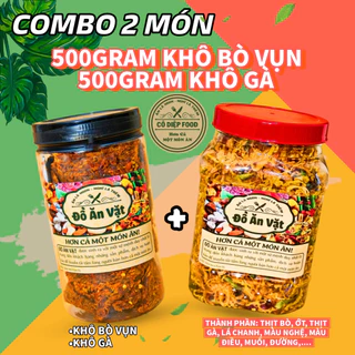 Combo 500Gr Khô Gà + 500Gr Khô Bò Mềm Miếng Vụn