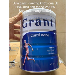 Sữa ÚC grant CANXI NANO date mới tinh 2025, lon to 900g tăng cường , giảm đau xương khớp