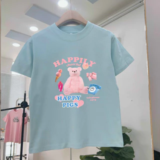 Áo baby tee mẫu "gấu happy" form fit tôn dáng