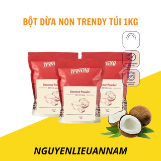 Bột cốt dừa non Trendy túi 1kg thơm ngon, hòa nước cốt dừa, ứng dụng pha chế đồ uống