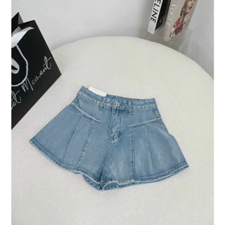Quần short jean Xếp Ly Ống Phồng ( Mua 2 sản phẩm sẽ được tặng kèm thắt lưng ) - Quần Short MYK Jeans