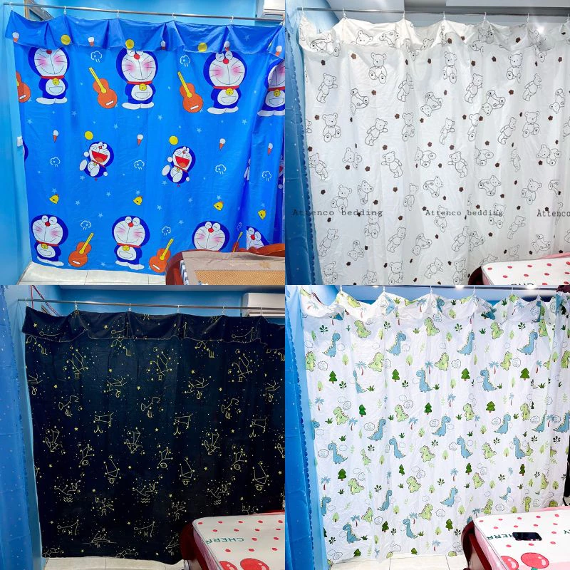 rèm cửa ngăn phòng che nắng ,lan can gác xép may sẵn móc treo được chọn màu
