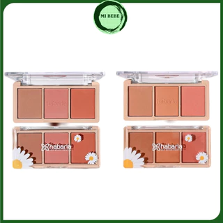 Bảng Phấn Má 3 Ô Habaria Pro 3 Colors Blusher Palette Tone Cam Hồng Siêu Xinh 12gr - Mibebe