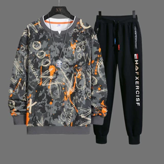 Combo áo sweater loang XO kèm quần jogger thể thao sozo ao top nam 90000224+jogger 075