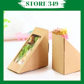 50 HỘP GIẤY KRAFT ĐỰNG BÁNH SANDWICH