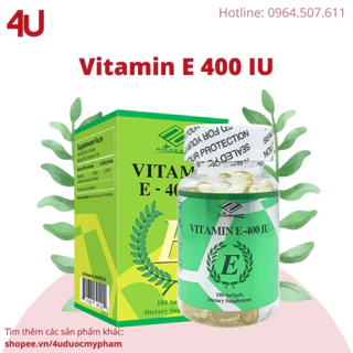 Vitamin E 400 IU Giúp Làm Đẹp Da,Chậm Quá Trình Lão Hoá