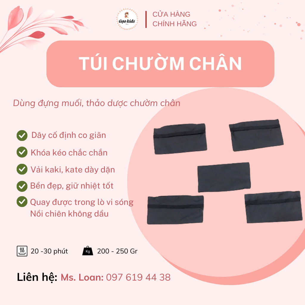 Túi chườm chân có khoá kéo ( có dây và không dây)