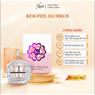 Kem Tái Tạo Nicos Beauty Chính Hãng giúp dưỡng trắng, hết nám, tàn nhang, đồi mồi - White Peeling Beauty Cream