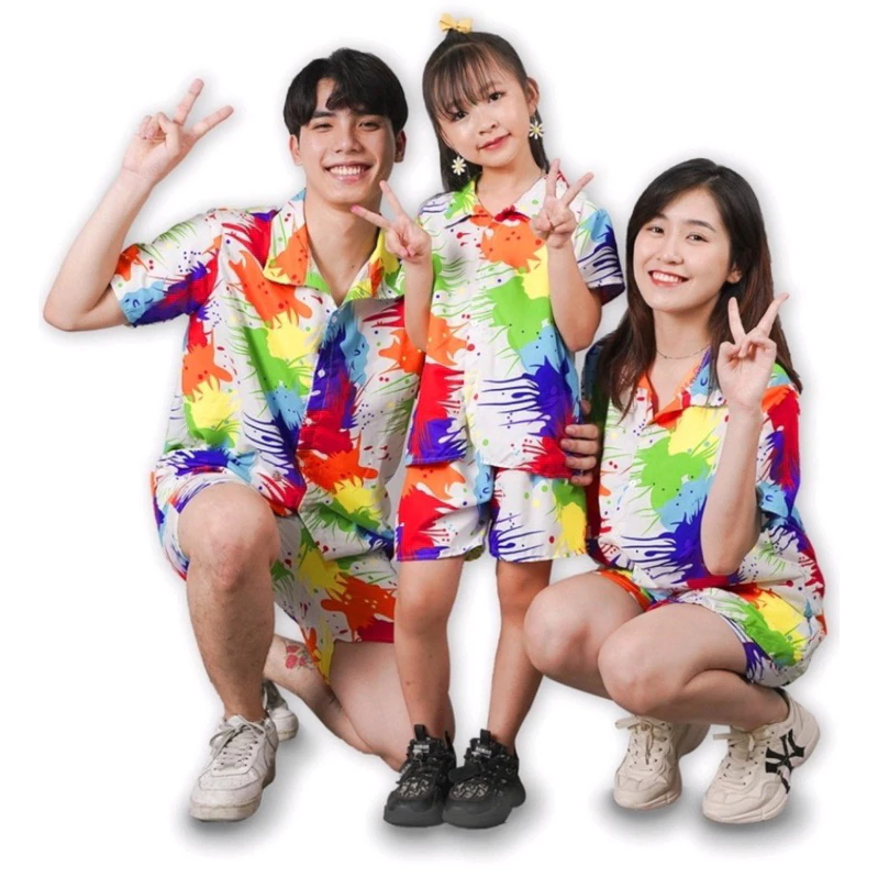 ĐỒ BỘ ĐI BIỂN VẨY SƠN CHO NHÓM GIA ĐÌNH NAM NỮ ĐỦ SIZE LỚN & BÉ TRANG TƯƠI SHOP
