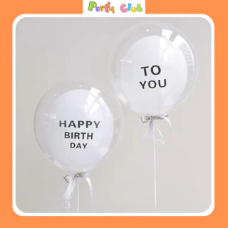 Bóng tròn in chữ Happy Birthday To You trang trí sinh nhật phong cách Hàn Quốc