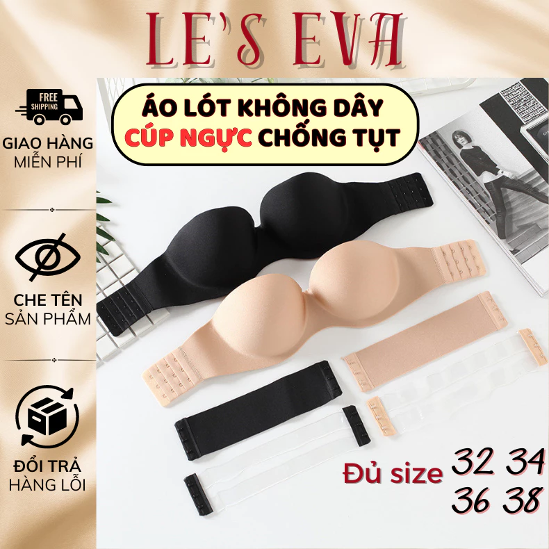 Áo lót nữ không dây cúp ngực cao cấp đúc su nâng vòng 1  ( có gọng ) chống tụt hở vai hàng xịn AN05 - LESEVA STORE