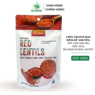 Đậu lăng đỏ hữu cơ 200g kiểm soát cân nặng,hà, lượng chất xơ cao tốt cho tiêu hóa nấu sữa ,cà ri nhanh chín