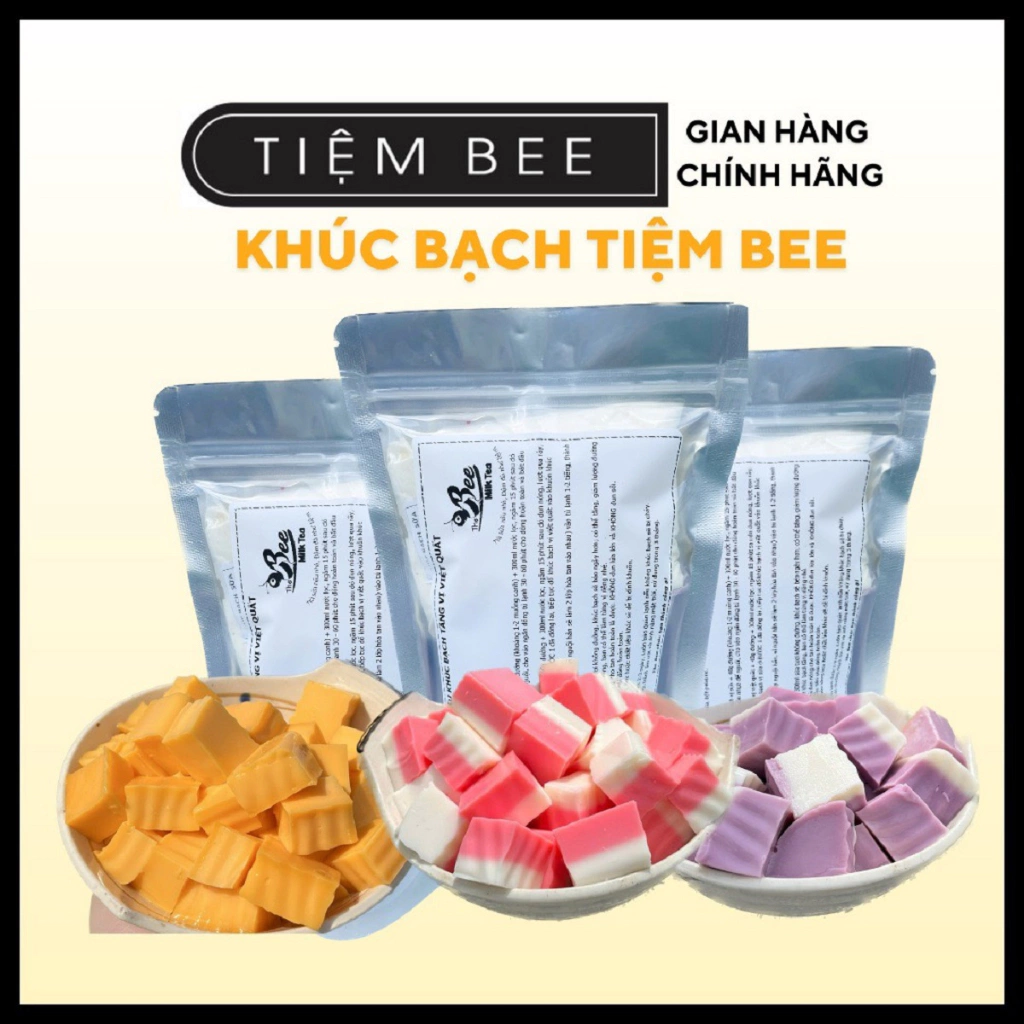 Set Bột Làm Khúc Bạch Tầng Tiệm của Bee - BeeKit, 180gr - 360gr 7 Vị Phô mai, Dâu, Việt Quất, Matcha Tự Nấu Topping