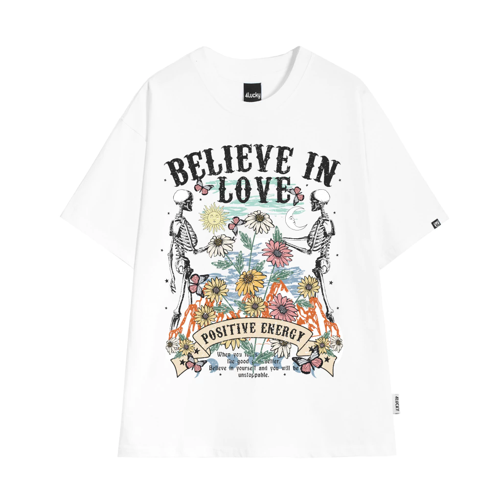 Áo Phông Rộng Nam Nữ SKULL 4LUCKY 6038 - Tay Lỡ Rorm Rộng Oversize Streetwear