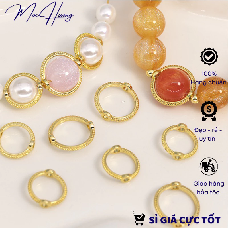 20 Charm khung đá bọc hạt hình tròn - TL231 MOCHUONG JEWELRY