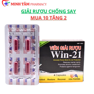 Viên Giải Rượu Win 21 Mua 10 TẶNG 2 Giải rượu bia, giảm triệu chứng say, giúp tỉnh táo, khỏe khoắn, giảm tác hại rươu