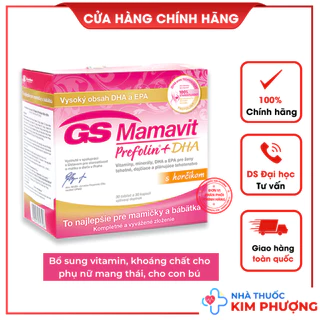 GS Mamavit Prefolin Viên uống bổ bầu DHA EPA Hỗ Trợ Bổ Sung Dưỡng Chất, Vitamin Cho Bà Bầu Hộp 60 Viên Delap