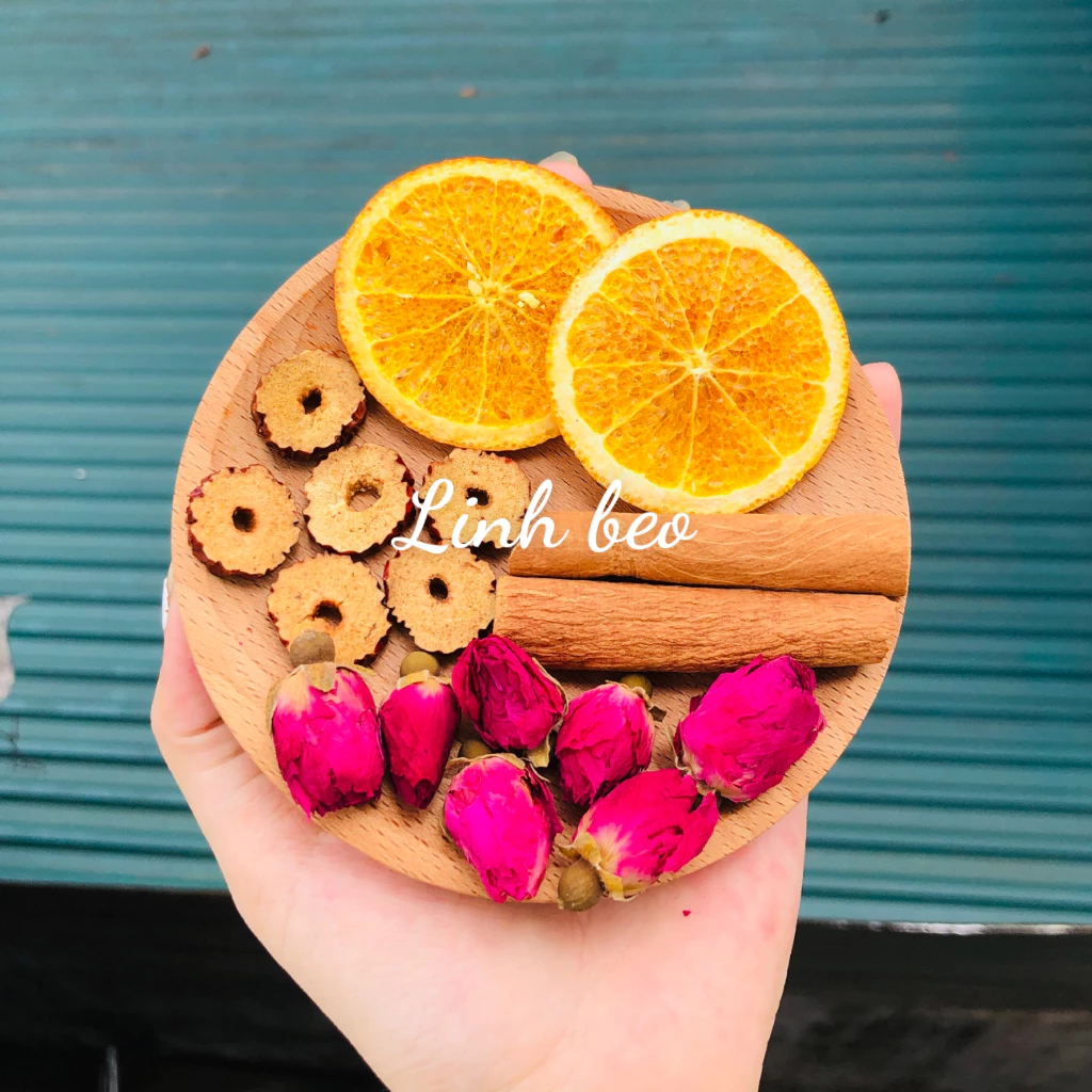 Trà Cam Quế Hoa Hồng ( Gồm: Cam vàng, quế thanh , hoa hồng, táo đỏ)