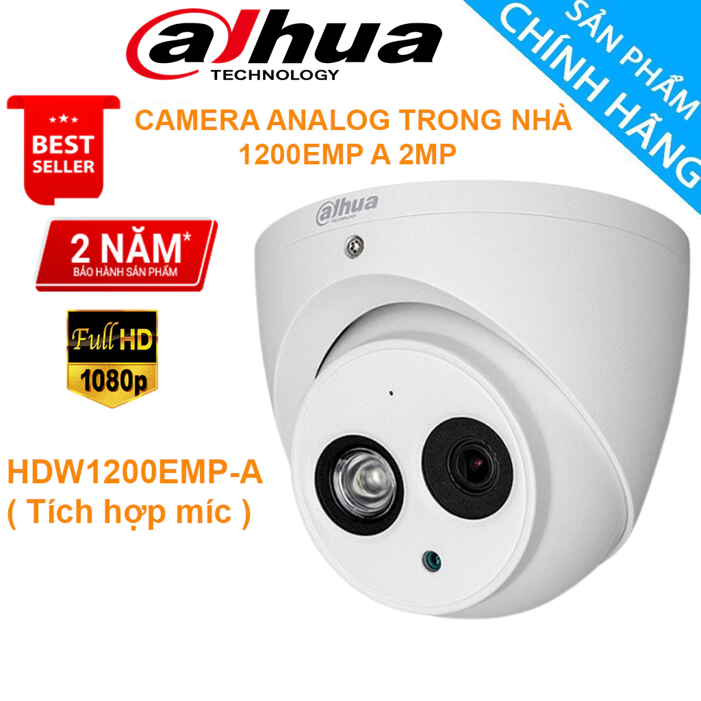 Camera an ninh Dahua DH-HAC-HDW1200EMP-A-S4 có sẵn micro ,chống ngược sáng,hình ảnh sắc nét,chống thấm nước- BH 24TH
