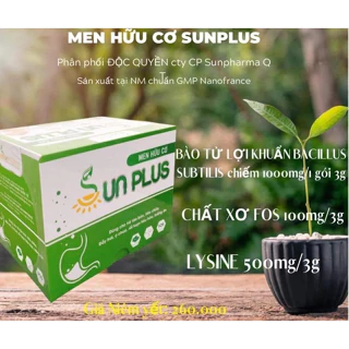 [Chính Hãng] Men Sống hữu cơ Sunplus Hết Táo Bón Tăng Cân Tự Nhiên Hộp 30 Gói